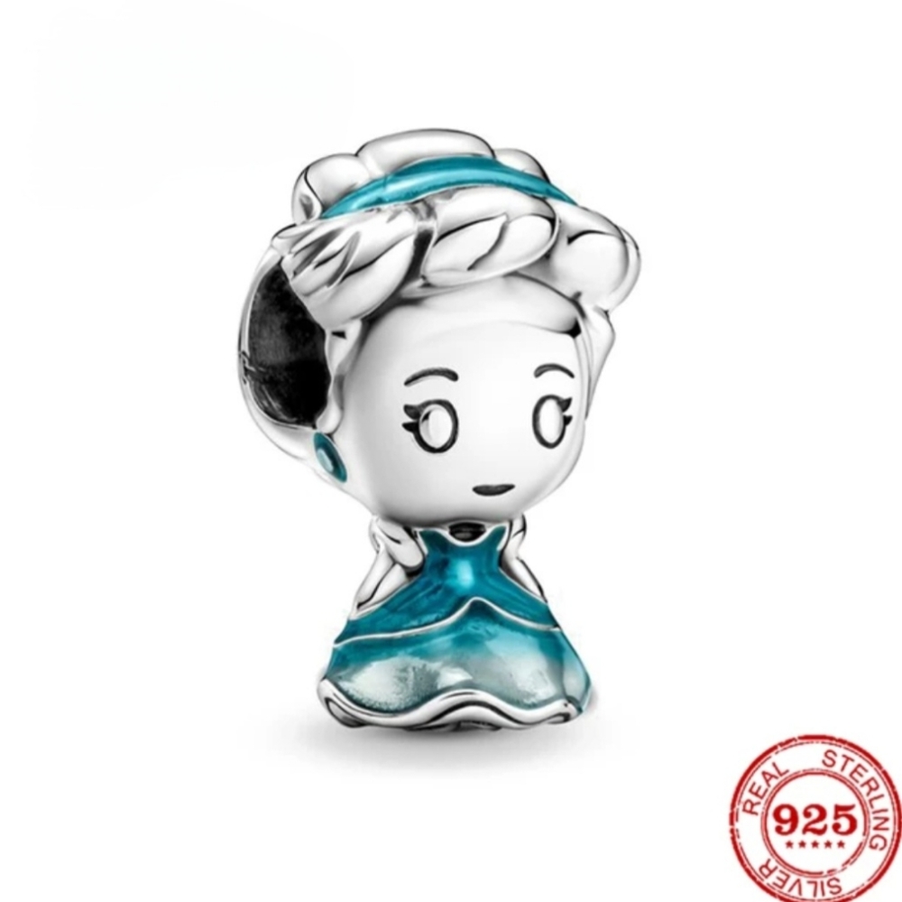 Disney Sterling Silver 925 Princess Cinderella Bracelet Charm